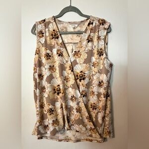 Maurices Beige Floral Surplice Camisole